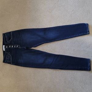 Kanscan exposed button high-rise skinny jean